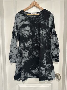 APRICOT Black & Gray Tie-Dye Long Sleeve Swing Dress Women’s Size 12